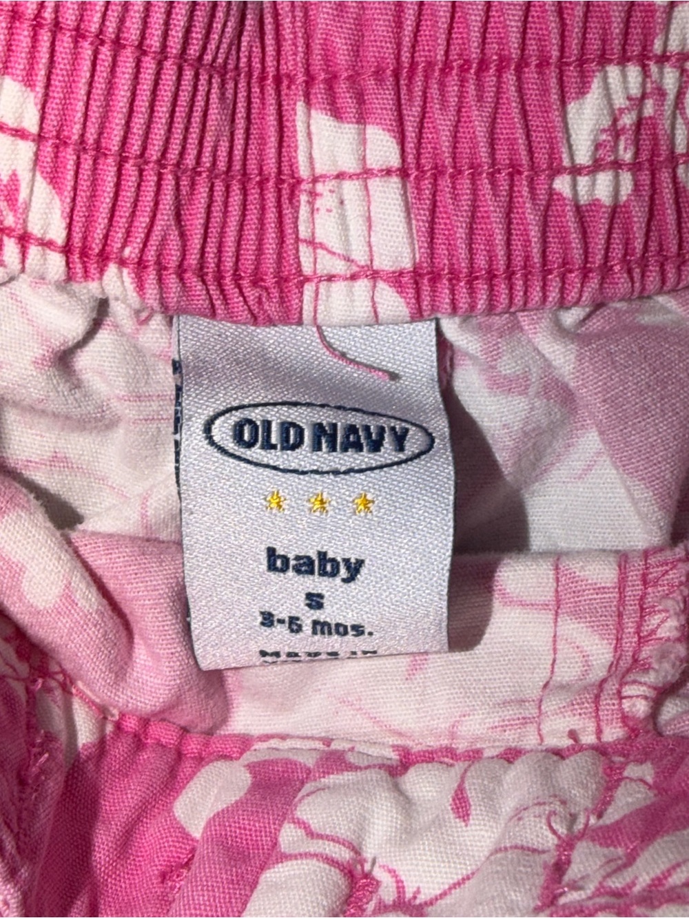 Old Navy Pink and White Floral Baby Shorts